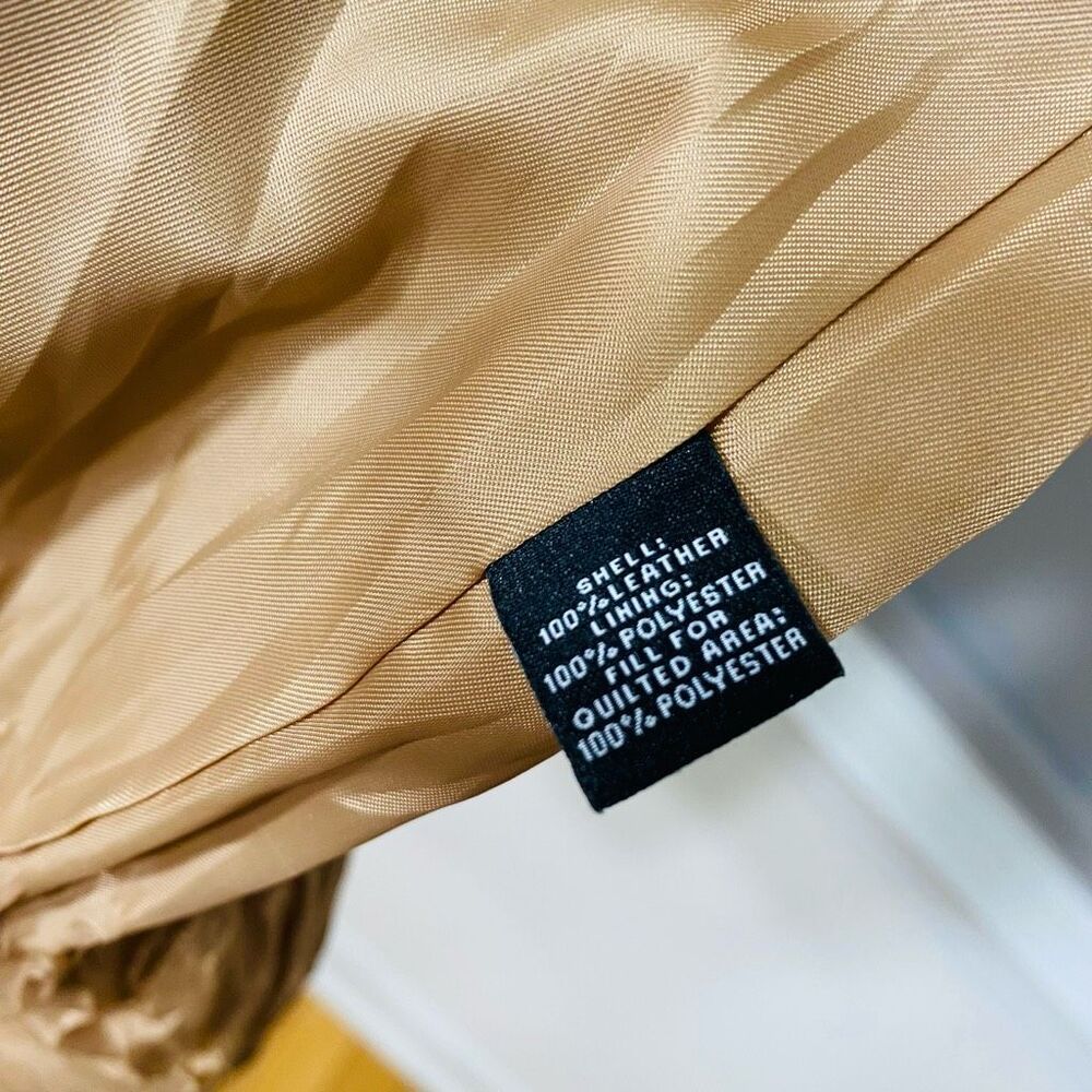 New Neiman Marcus Leather Collection Quilted Lamb Leather Trench Coat Neutral Ca - Picture 8 of 10